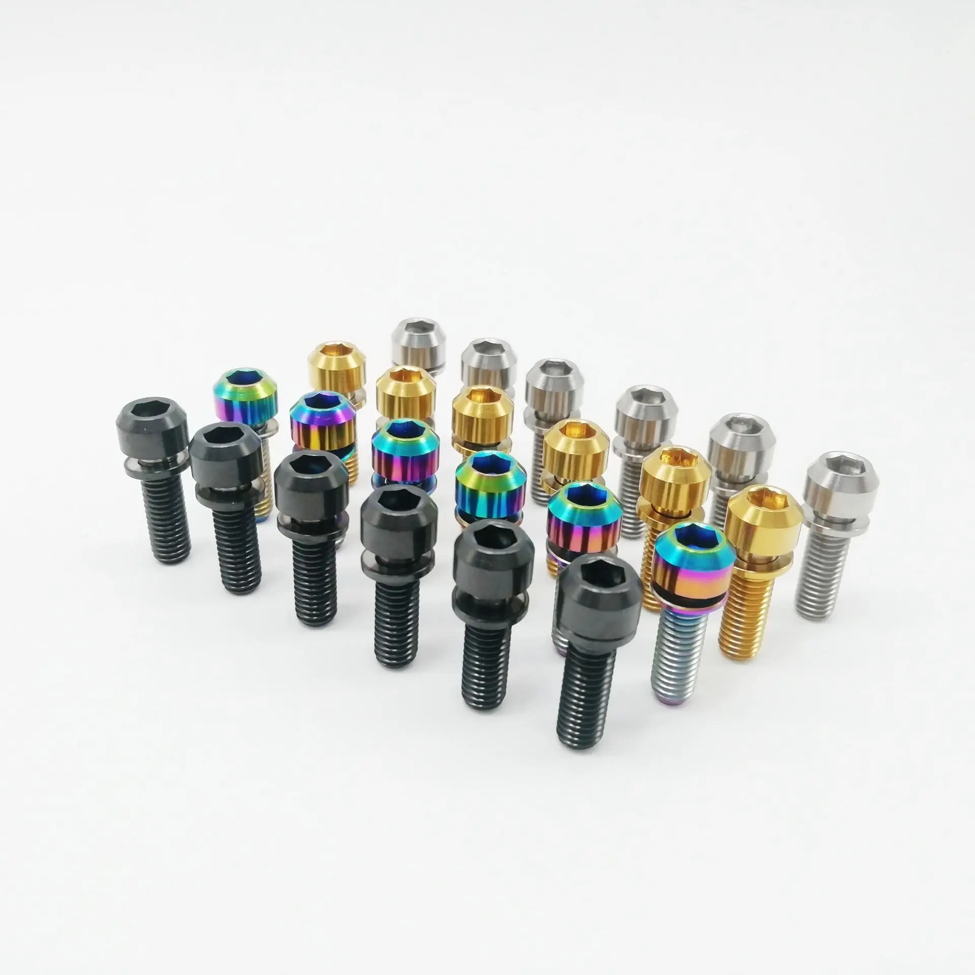 

6pcs/lot Titanium Ti M5x16mm Hex Socket With Washer round Head Bolt For Bike Bicycle Stems Handlebar