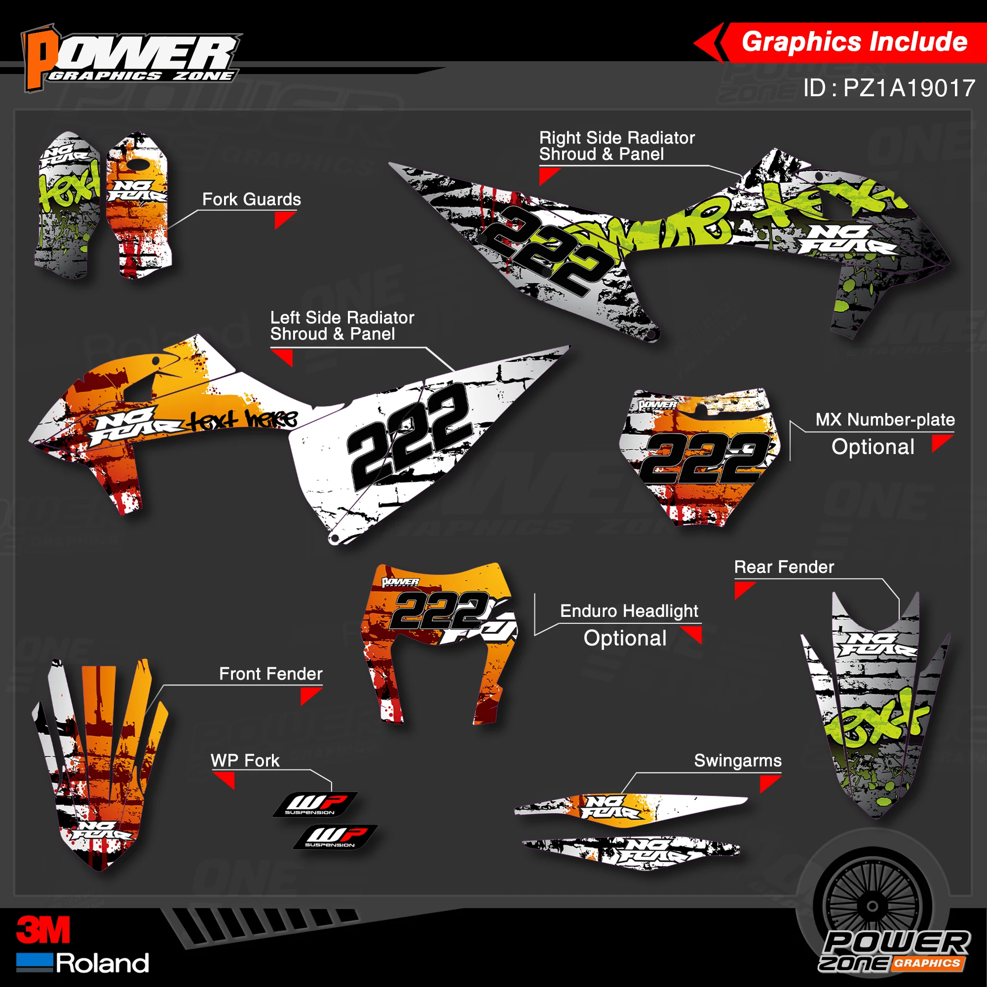 Персонализированные графические фоны PowerZone Team наклейки 3M Набор наклеек для KTM SX SXF