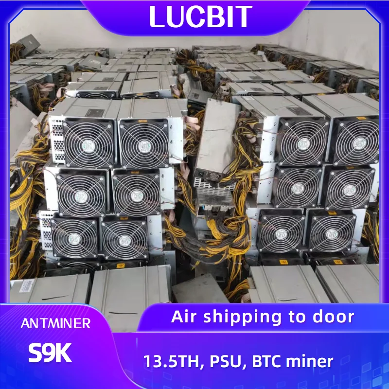 LUCBIT Asic Miner Antminer S9K 13.5TH 14Th/s with PSU Second Hand Bitmain Blackchain Miners BTC