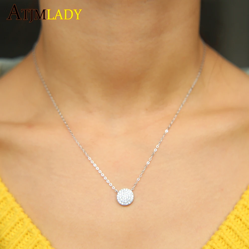 Цепочка женская из серебра 925 пробы с фианитами круглой формы|jewelry for women|handmade
