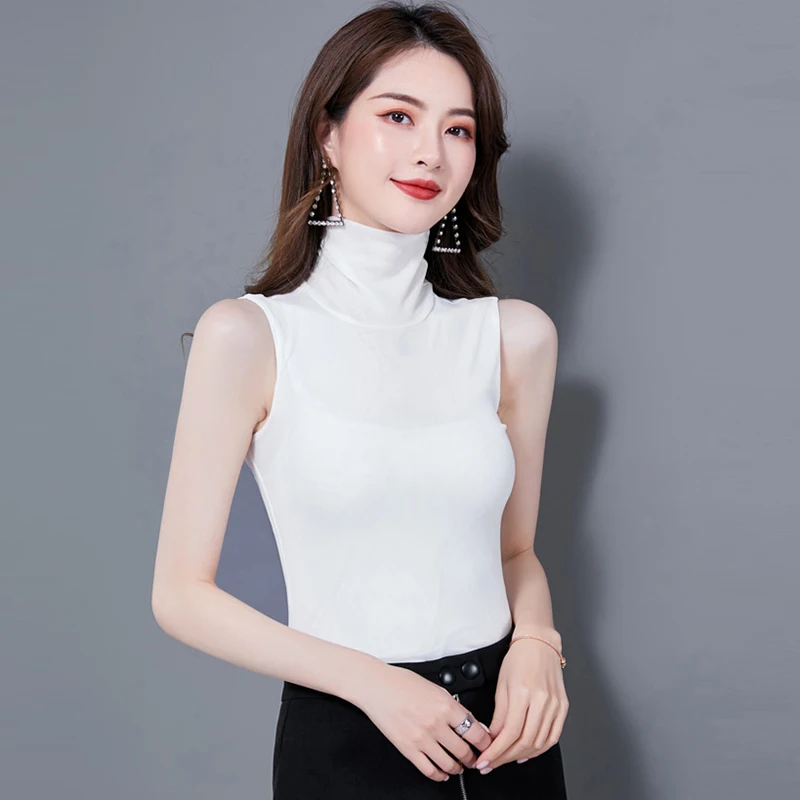 Женские летние топы 2021 водолазка Базовая без рукавов кружевная майка Топы