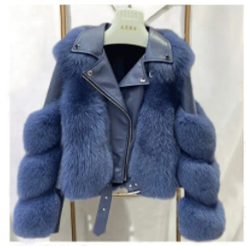 Faux Fur Coat Women Winter Jacket Imitate Fox Fur Short Thin Female  Winter Clothes