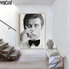 Плакат из фильма Джеймс Бонд 007, классический холст в стиле ретро, черно-белая Настенная картина для гостиной, домашний декор
