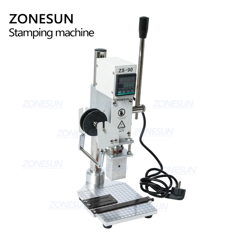 ZONESUN машина для горячего тиснения фольгой ручная Бронзирующая логотипа торговой