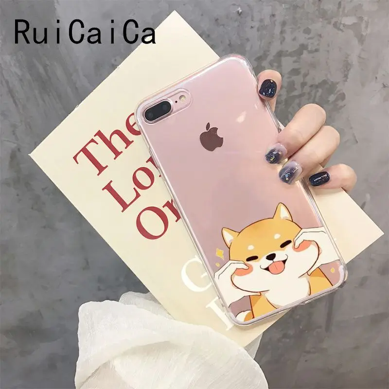 RuiCaiCa Шиба ину собака Красочный милый чехол для телефона iPhone 8 7 6 6S Plus 5 5S SE XR X XS MAX 10