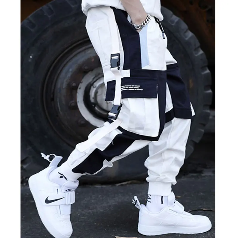 

Patchwork Cargo Pants Men's Splicing Casual Pants Black Pants Men Jogging Pants Hip Hop Clothing Harajuku Sweatpants Streetwear