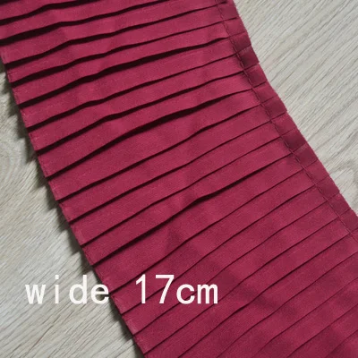 wine red 17cm wide 1,5 м/шт. Черный белый розовый синий плиссированные кружевные аксессуары для женской одежды юбка повязка манжеты декоративные боковые ткани SC549 - Цвет: wine red 17cm wide