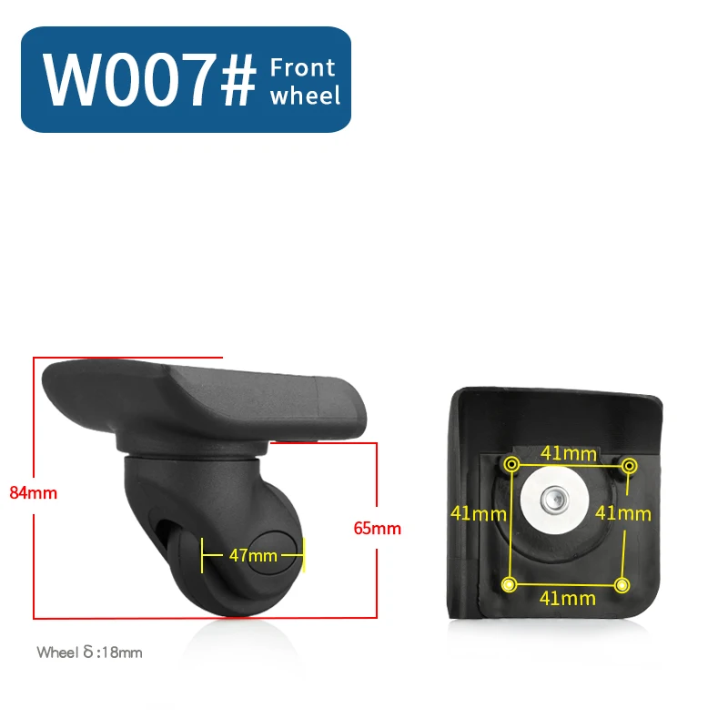 W007(2 Wheels)Front Сменные колеса для багажа, чемодана, продукт, дорожная сумка, колесики для ремонта, износостойкая тяга, коробка, багажные колеса - Цвет: W007(2 Wheels)Front