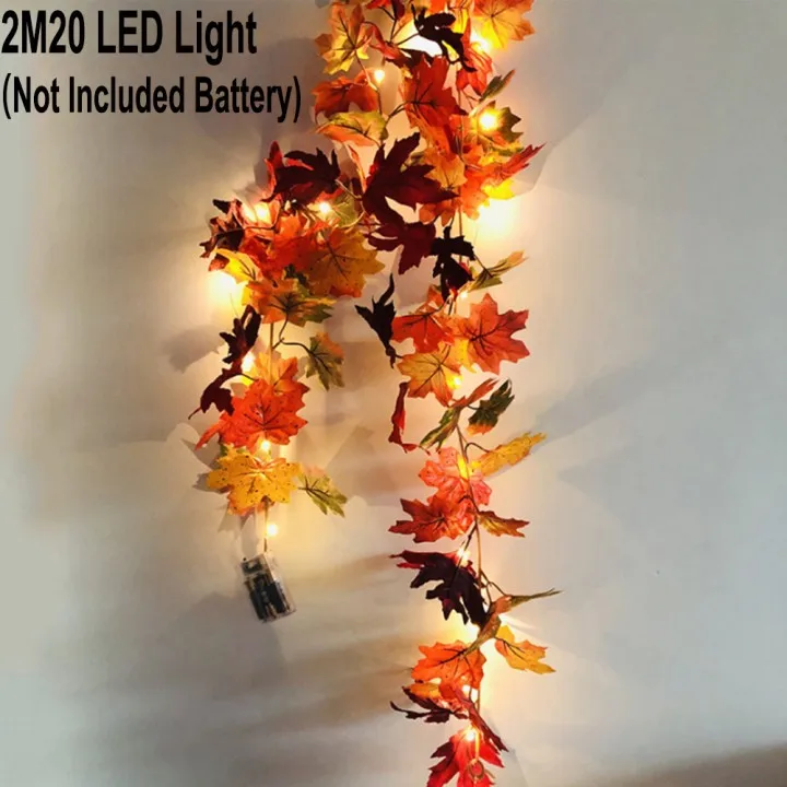 1pc Maple Leaf Halloween LED Light Autumn Fall Maple Leaves String Light Garland Hanging Plant Home Decor