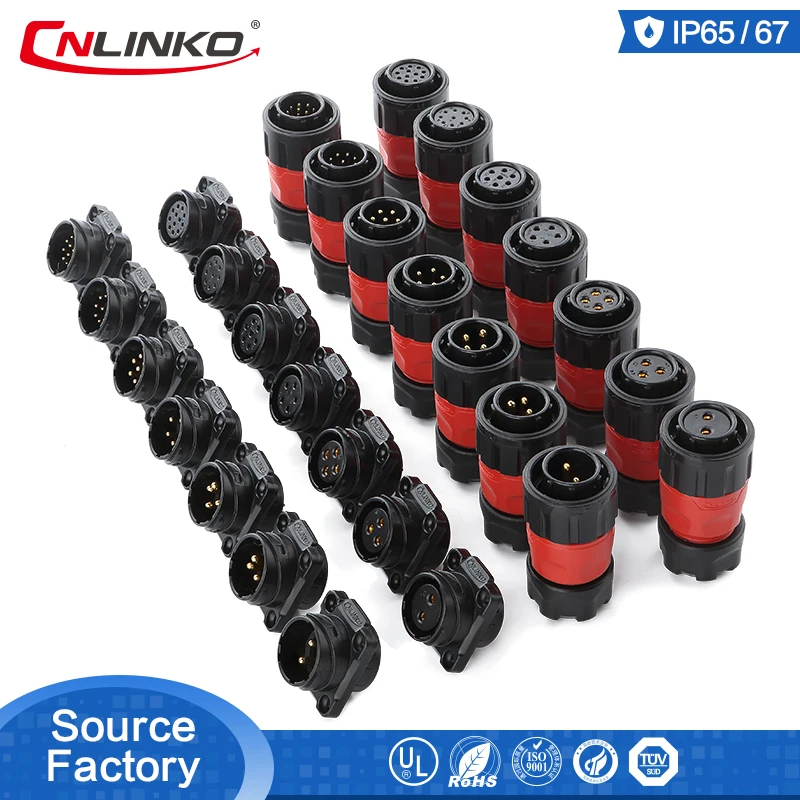 CNLINKO M20 2/3/4/9 pin кабель Электронный провод для восхождения на борт пластиковое Панель крепление, работающего на постоянном токе 12 В/AC 5-20A Водонепроницаемый IP67 разъем 1/4 штык