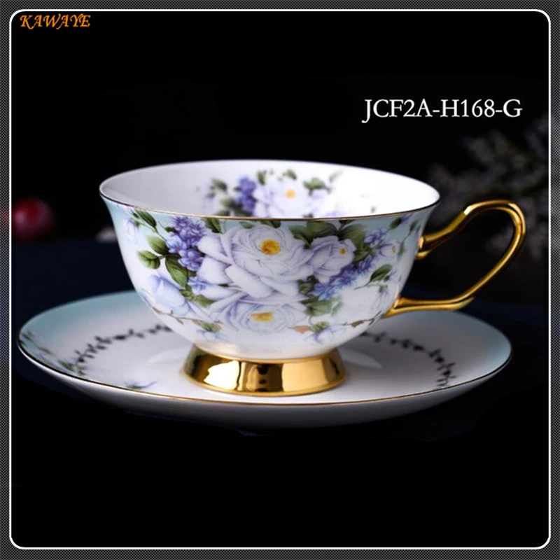 

200ml High-grade Ceramic Coffee Cup With Plate Creative Hand-drawn Flowers Coffee Cup European Ceramic Milk Cup 1Pcs 5