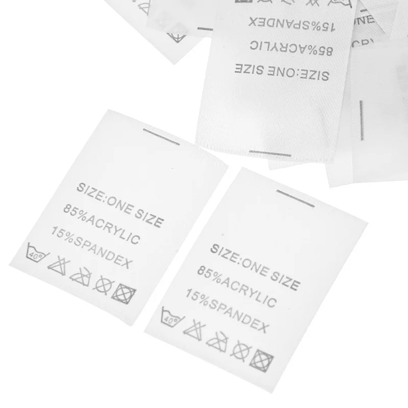 Моющиеся атласные этикетки 100 шт./лот бирка для рукоделия шитья одежды пальто