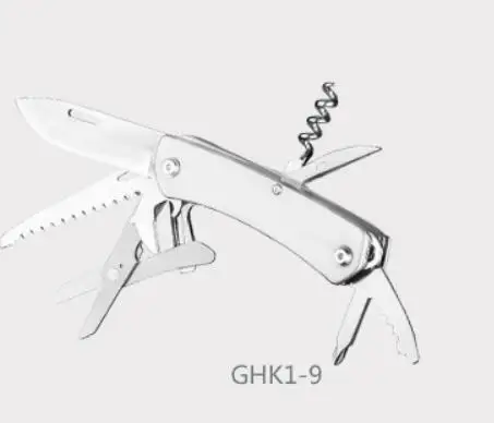 GHK1-9 440C Многофункциональный армейский нож из нержавеющей стали для выживания, складной нож, инструмент для самозащиты, швейцарский нож - Цвет: GHK1-9