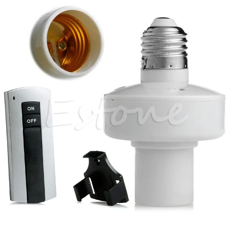 

E27 Screw Wireless Remote Control Light Lamp Bulb Holder Cap Socket Switch New