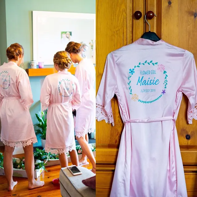Персонализированное кружевное Цветочное платье горничной honor халат weding keepsake