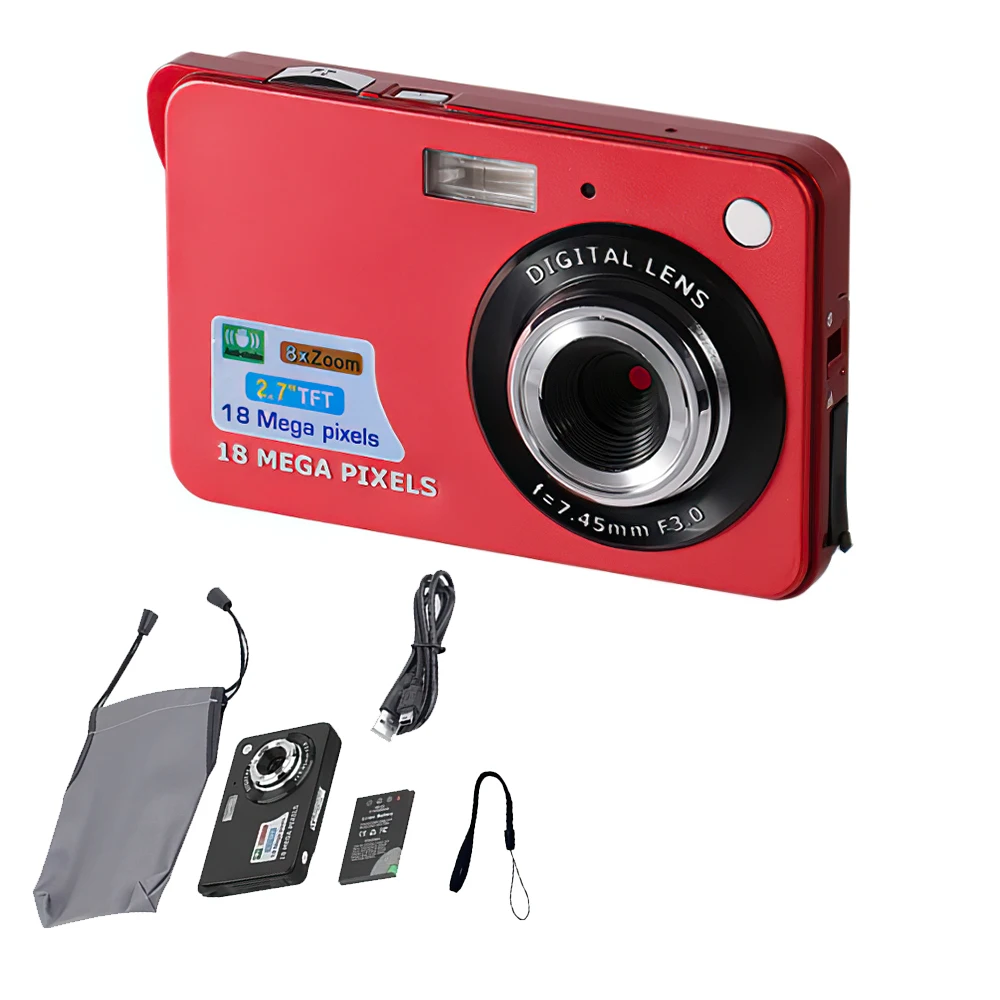 capsaver Digital Camera Full HD 1080P 2.7&quot TFT 18MP 8x Zoom Camcorder Mini Cam Anti-shake for Photography Video Photo | Электроника