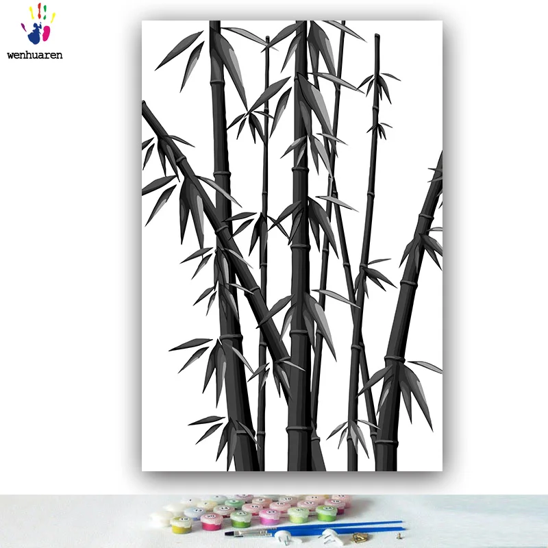 DIY картинки для раскраски по номерам с цветами древний бамбуковый лес Картина