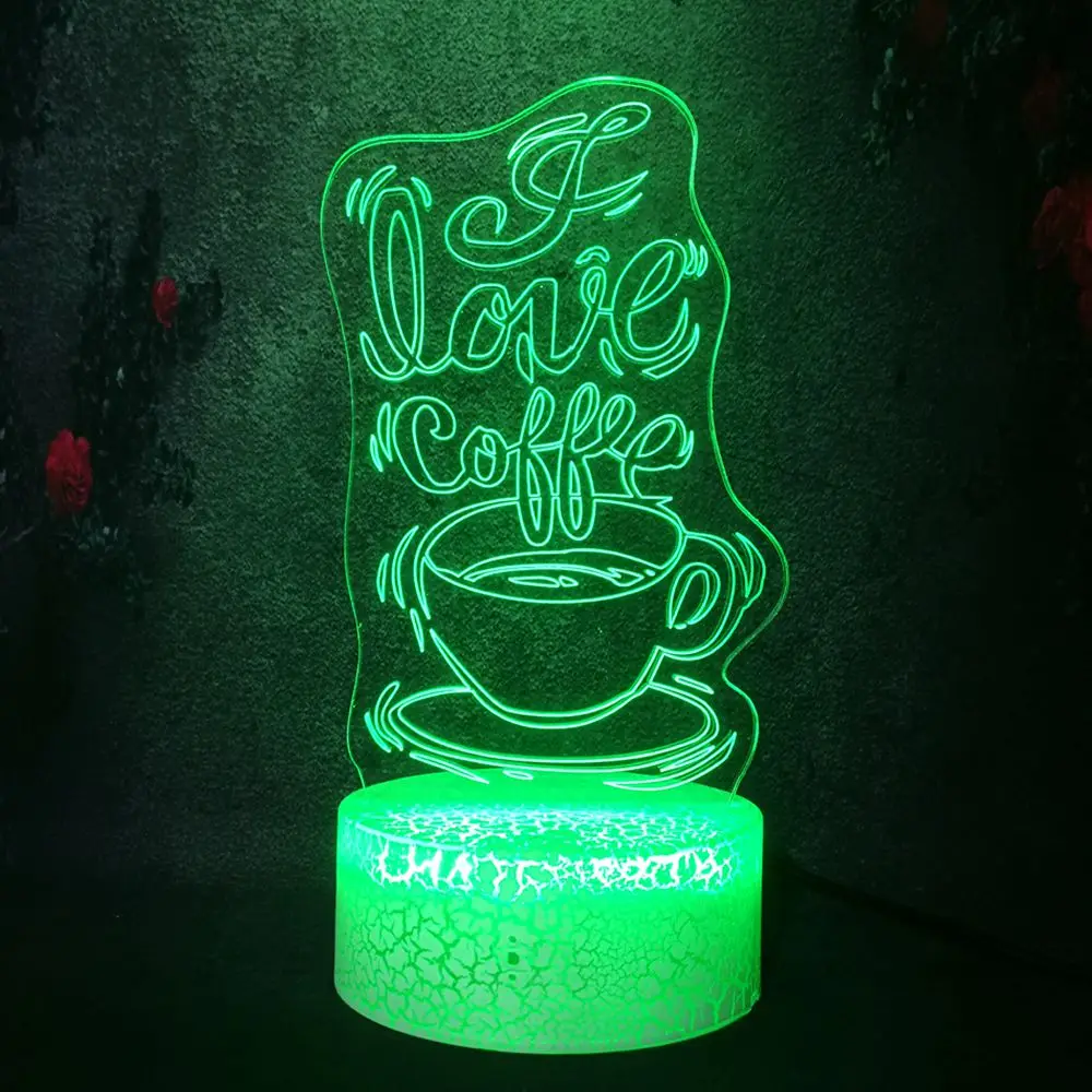 Блеск креативный городской Досуг кофейная модель лампа настольная 3D оптический