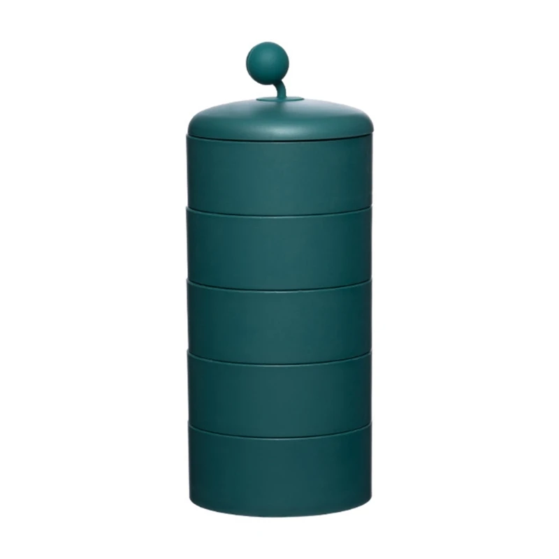 

Multipurpose 360 Rotating Jewelry Organizer Cosmetic Storage Box Transparent Display Makeup Organizer Earring Necklace Desktop H