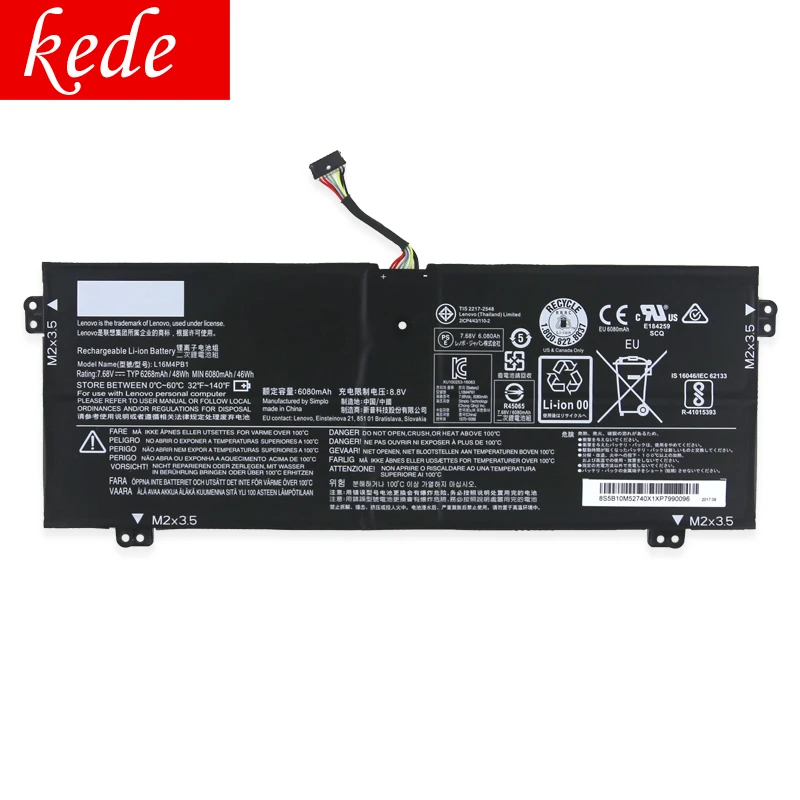 Аккумулятор kede для ноутбука Lenovo YOGA 720-13IKB 13IKBR 15IKB Yoga 730-13IKB L16C4PB1 L16L4PB1 L16M4PB1 5B10M52739 7 68 в