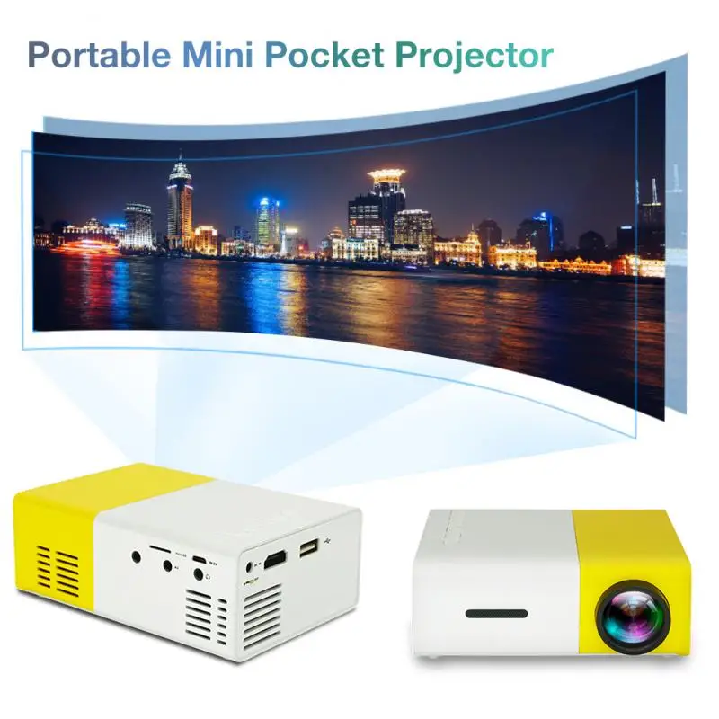 Светодиодный мини-проектор YG300 320X240 пикселей Поддержка мультимедийных