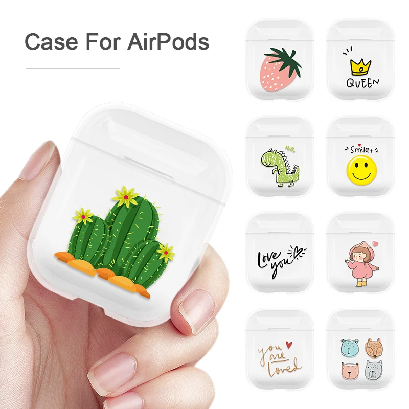 Прозрачный беспроводной наушник с милым рисунком чехол сумка для Apple AirPods 1 2 s