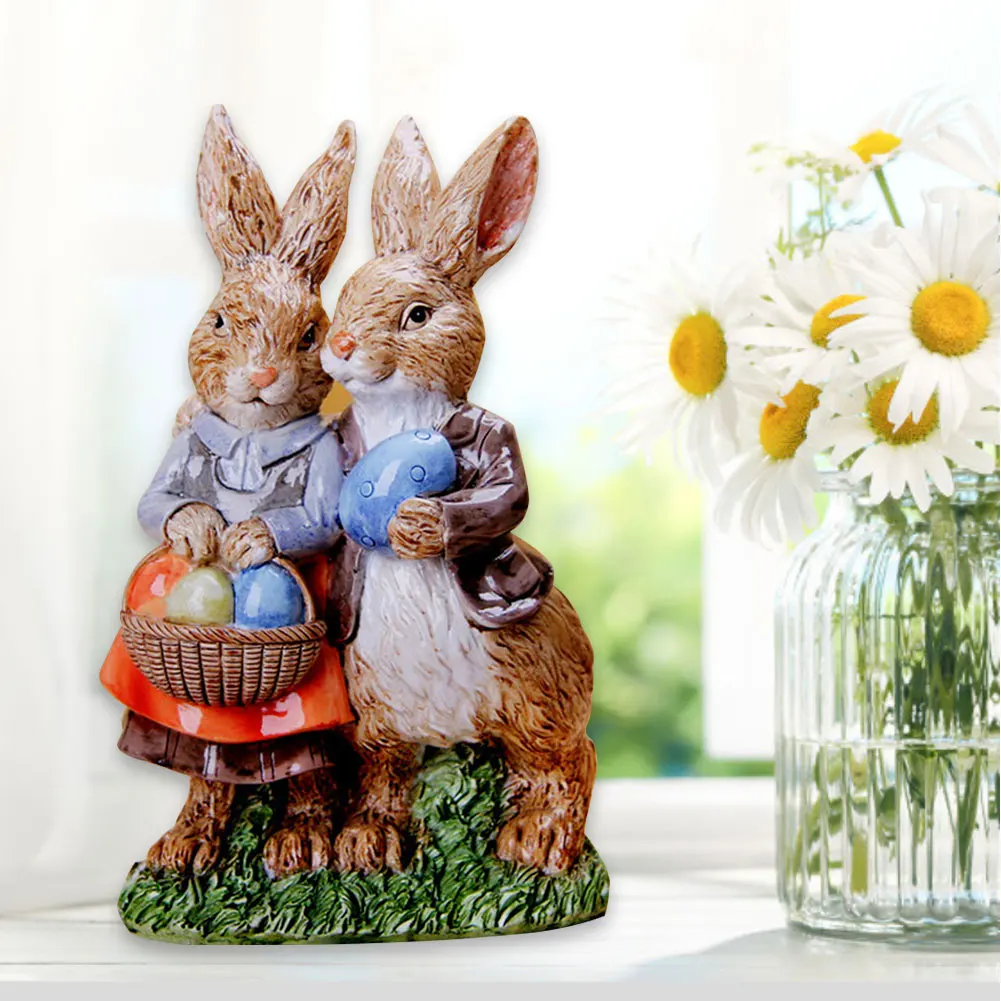 

Easter Children's Gifts Cute Easter Day Bunny Doll Decoration Creative Resin Rabbit Desktop Craft Easter Gift For Lovers