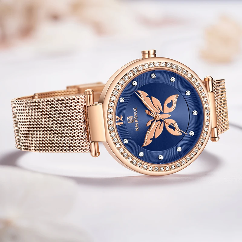 Часы наручные NAVIFORCE женские кварцевые модные люксовые простые элегантные с