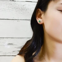 goth punk green shell hexagon stud earrings for women bohemian jewelry 2021 new style stainless steel eardrop aretes de mujer