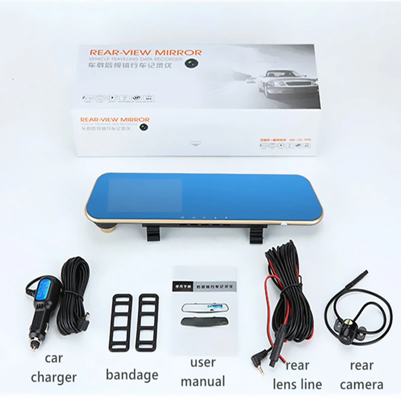 Odare Full HD 1080P Автомобильная Dvr камера Авто 4 3 дюймов зеркало заднего вида цифровой