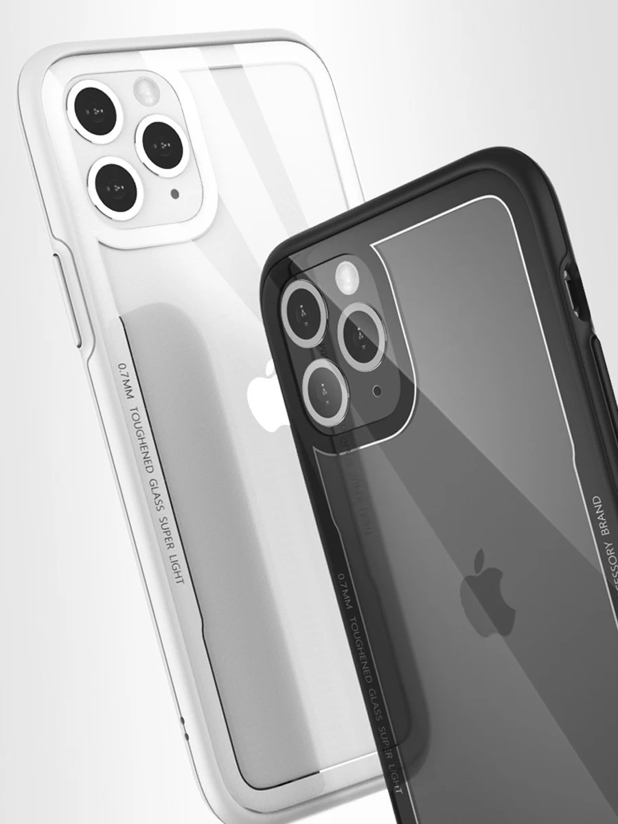 Роскошный прозрачный стеклянный чехол для iPhone11 Pro Max, силиконовый бампер для iPhone XS MAX XR X 7 Plus 8 7plus 8plus 6 6S