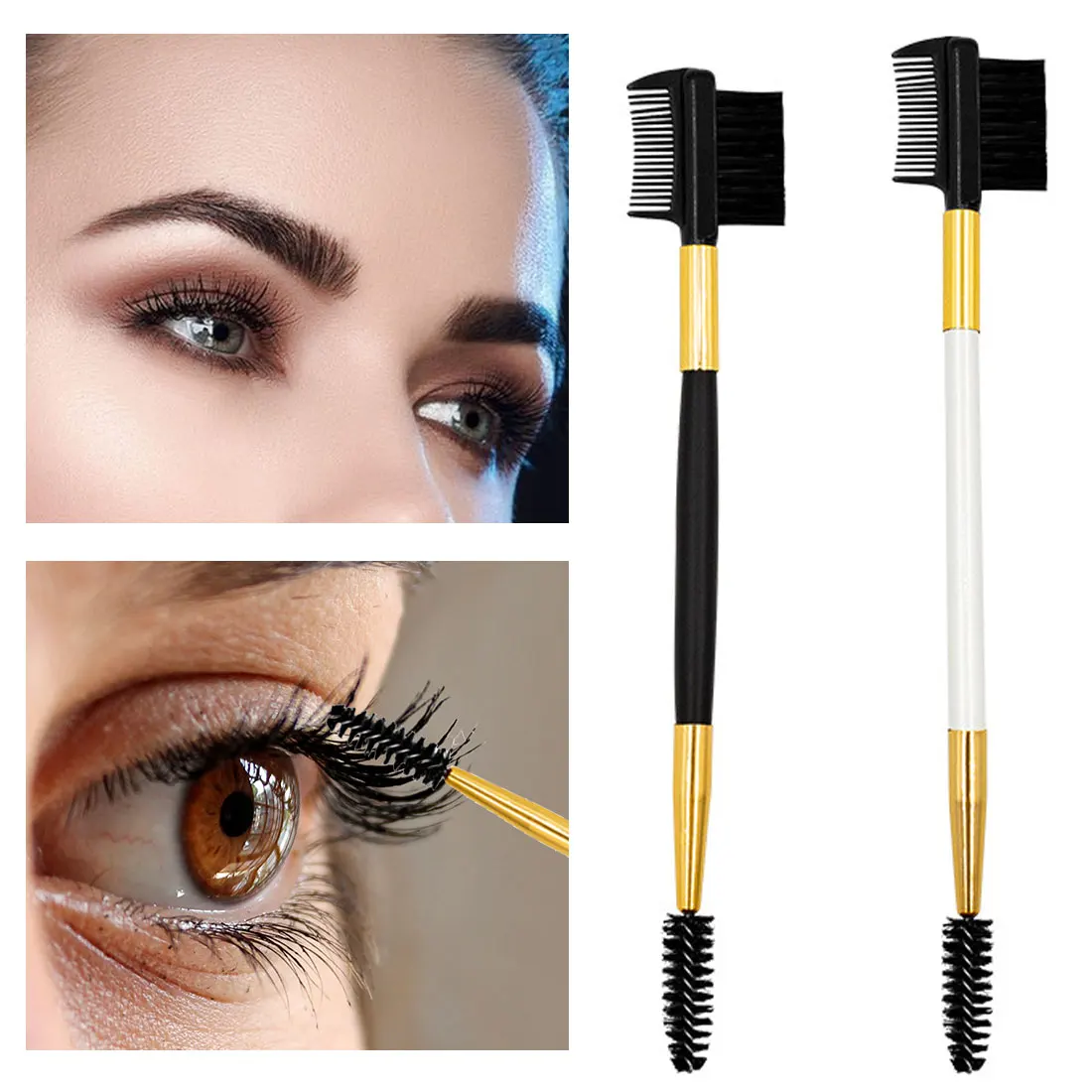 Double End Eyebrow Comb Brush Eyelash Brush Grooming Comb Portable Cosmetics Tool Eyebrow Makeup Brush