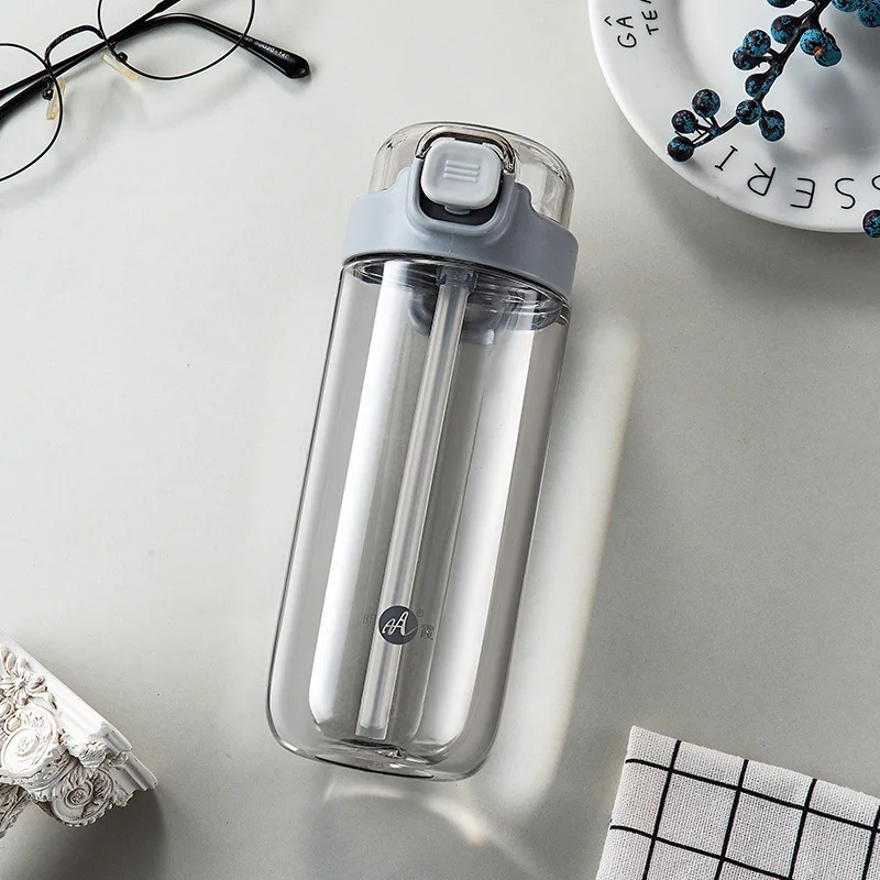 500ml Transparent Plastic Water Bottles BPA Free Creative Frosted Bottle With Portable Rope Travel Tea Cup Motion | Дом и сад