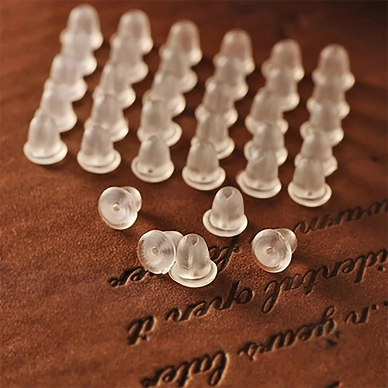 

100pcs/lot Earrings Rubber Earring Back Silicone Round Ear Plug Blocked Caps Earrings Back Stoppers Supplies For Jewelry DIY