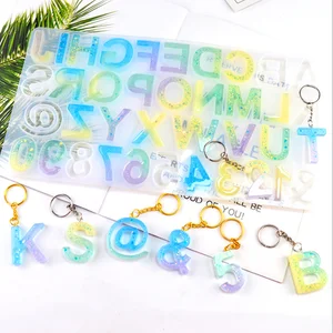 Новая прозрачная силиконовая форма, декоративные поделки из смолы, сделай сам, подвески для брелоков с 26 буквами, форма для подвесок из эпоксидной смолы