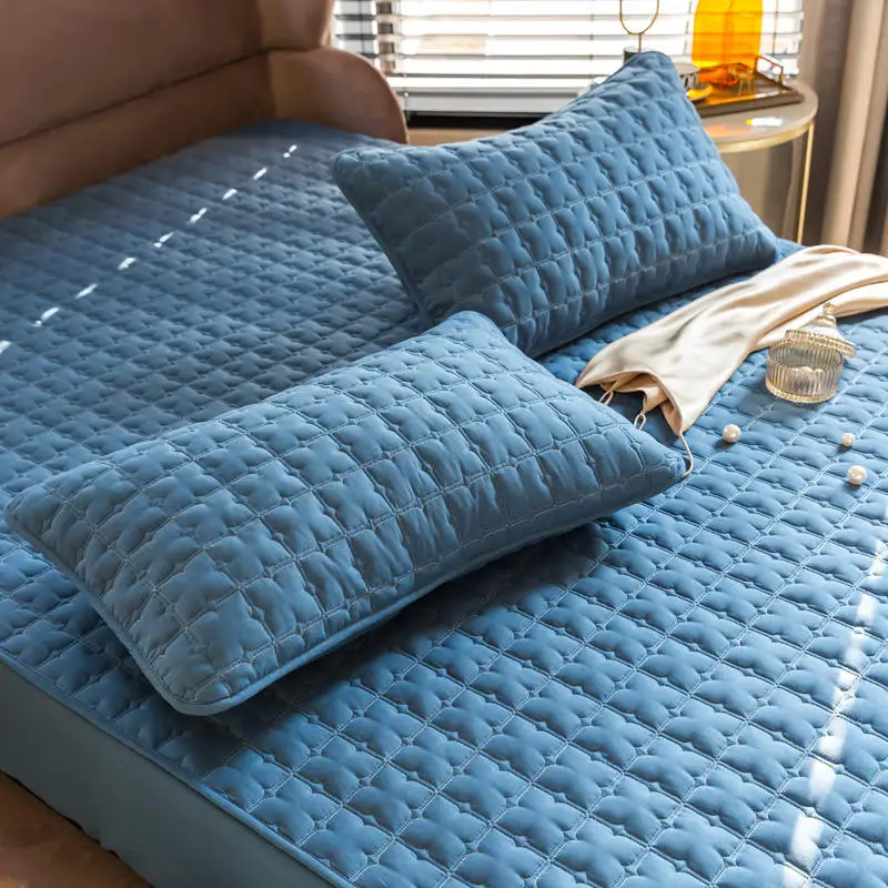 

1 Pc Bedspreads Fitted Sheet Full Home Bed Sheet Machine Washable Fitted Bed Sheet Warm Bed Sheet Sets without Pillowcases