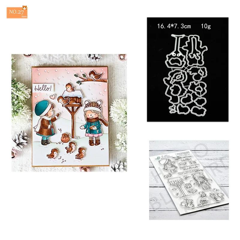 

Pretty Girl Metal Cutting Dies Stencil Clear Stamp for DIy Scrapbooking Photo Album Decor Embossing Paper Cards New Arrivals