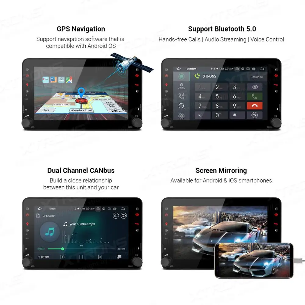 XTRONS 7&quot Android 10.0 Car Multimedia Stereo Player GPS For Alfa Romeo 159 939 Brera Spider 2006 2007 2008 2009 2010 NO DVD |
