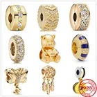 Шарм-подвеска женский из серебра 925 пробы, со сверкающим медведем из циркония