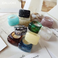 xialuoke new ariety color acrylic resin ring for womens retro trendy width surface finger ring unisex jewelry circlet wholesale