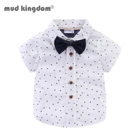 mudkingdom boys formal shirts with tie dress shirt for toddler boy dress shirt short sleeve plain tops for kids summer clothes