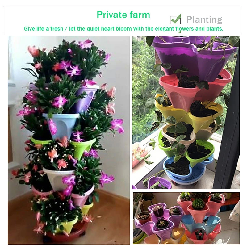 6 шт. многослойный сливной стерео цветочный горшок семейный балкон Овощной дыни