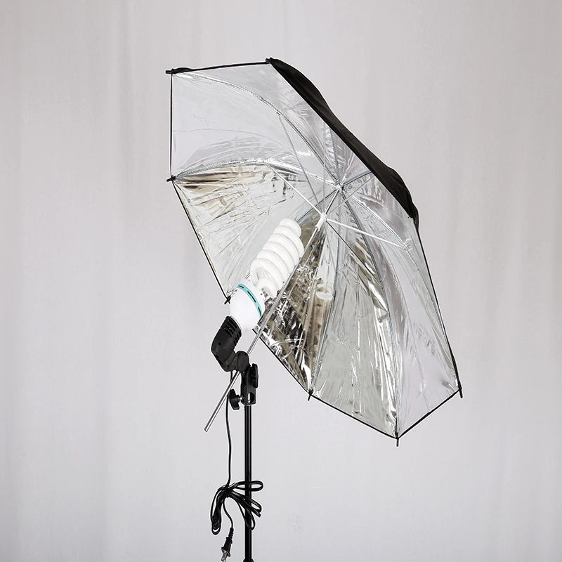 YC1Pcs 83cm 33" Photo StudioYC Video Flash Light Grained Umbrella Reflective Reflector Black Sliver Photography Umbrellas - купить по