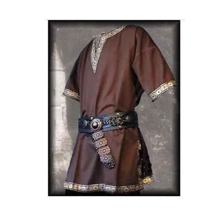 Взрослый мужской костюм средневекового рыцаря воина зеленая Туника Одежда