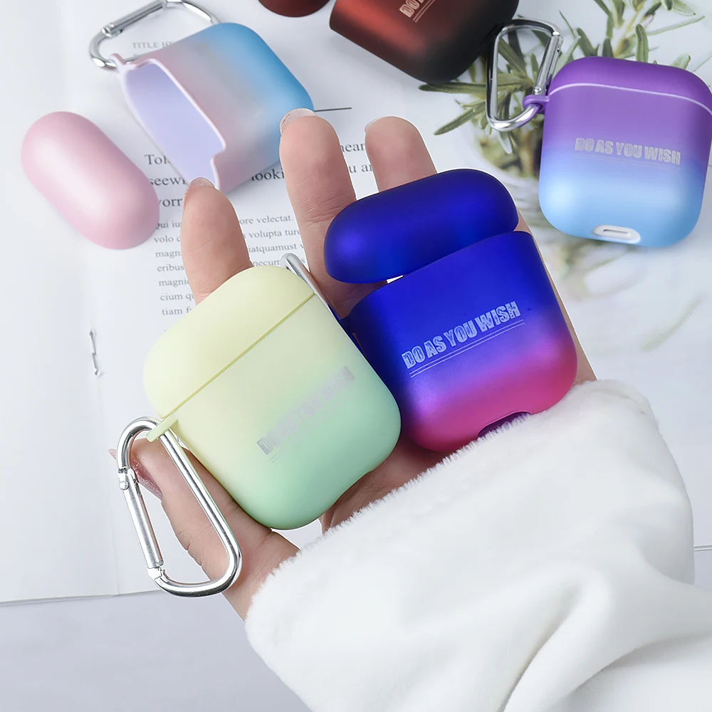 Водонепроницаемый цветной защитный чехол с градиентом для AirPods беспроводных