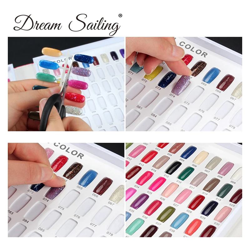 Цветная книжка с искусственными ногтями дисплей цветов фотография Таблица