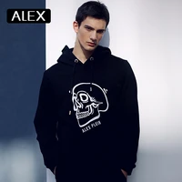 alex plein hoodies outlined skulls embroidery kangaroo pocket streetwear mens fashion oversized casual wear sports 2020 winter