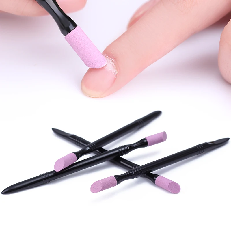 5Pcs 1Pc Nail Art Carving Pen Silicone Head Double-end Quartz Stone Scrub Cuticle Remover Pusher Trimmer DIY Tools | Красота и