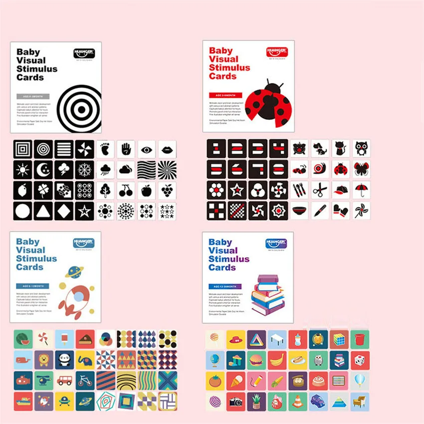 Детская Визуальная стимуляция флэш карта Монтессори образовательная черно