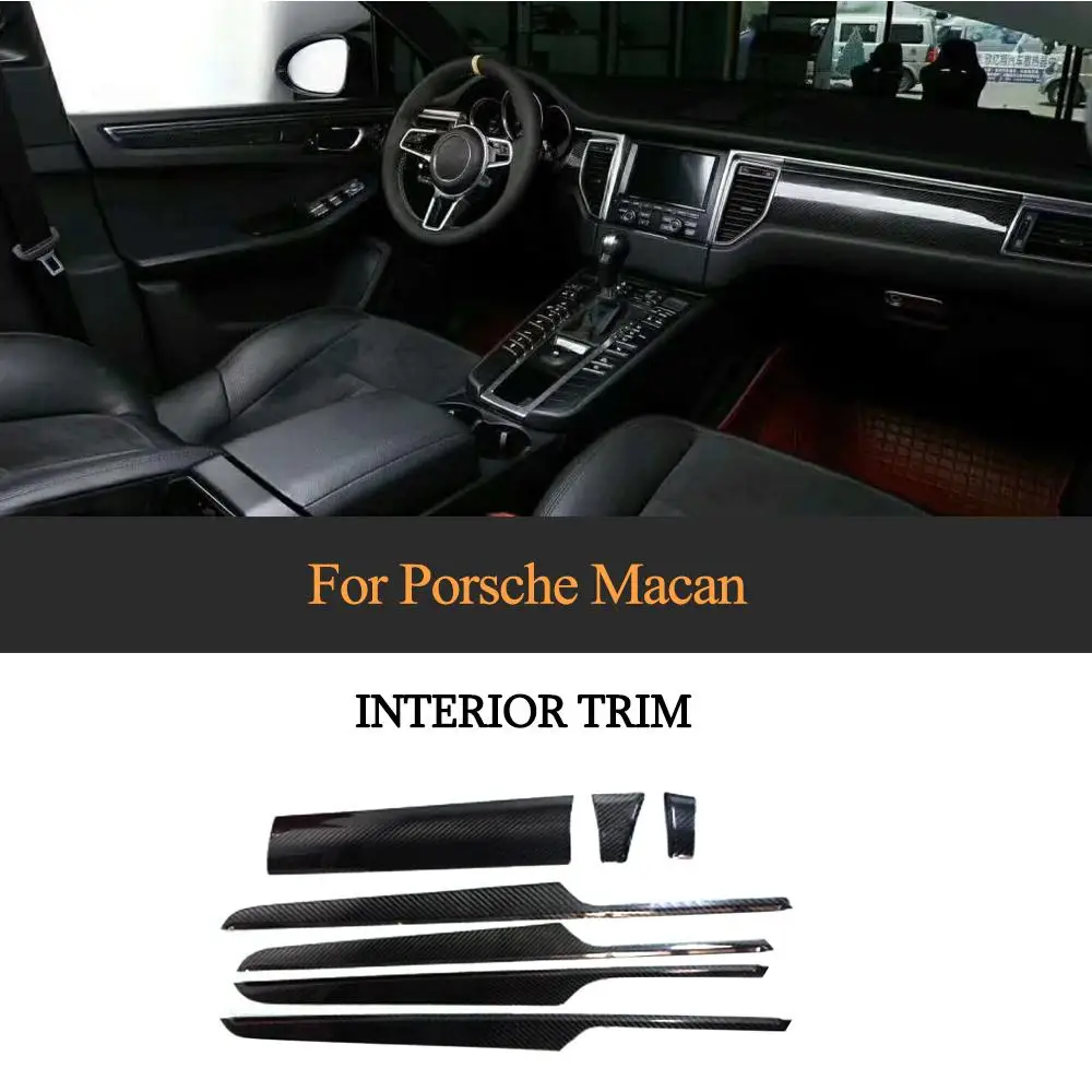 

Carbon Fiber Car Interior Trim Decorative Sticker For Porsche Macan 2014 2015 2016 Moulding Trim Cover RHD Only